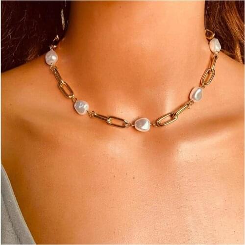 HaHaGirl Fashion Metal Chain Necklace For Women Vintage Gold Silver Color Multilayer Chain Choker Necklace Simple Jewelry Gift