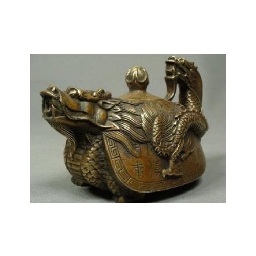 Chinese Old Copper Handwork Dragon Tea Pot