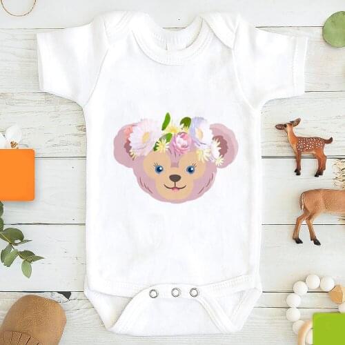 Cartoon Cute Disney Bear ShellieMay Printed Newborn Jumpsuit Casual Summer Toddler Bodysuits Short Sleeve Baby Clothes
