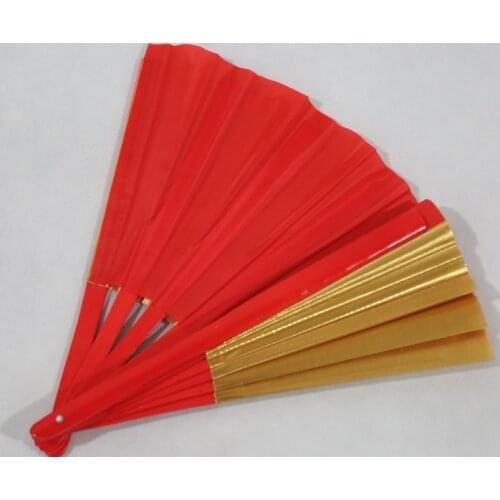Red-golden two-sides color fan bamboo double sides tai chi fan double face kung fu taiji fans