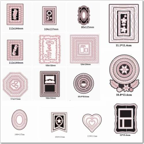 Square Circle Heart Frame DIY Cutting Dies Stencil Paper Card Album Making Template Scrapbooking Handicraft Die Cut New 2019