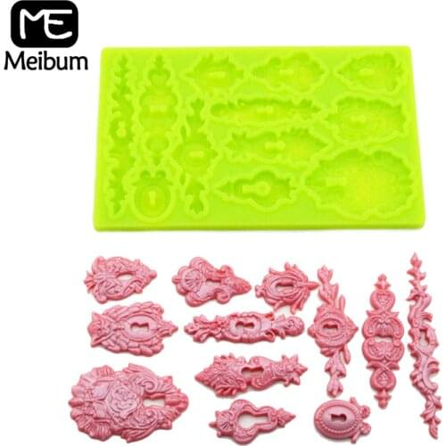 Meibum Retro Palace Locks Fondant Cake Mold Paste Sugar Craft Pastry Decorating Mould Wedding Birthday Chocolate Candy Pan
