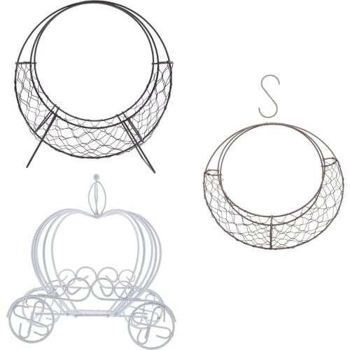 3xMetal Wire Wreath Hanging Plant Pot Succulent Flower Pot Home Garden Decor