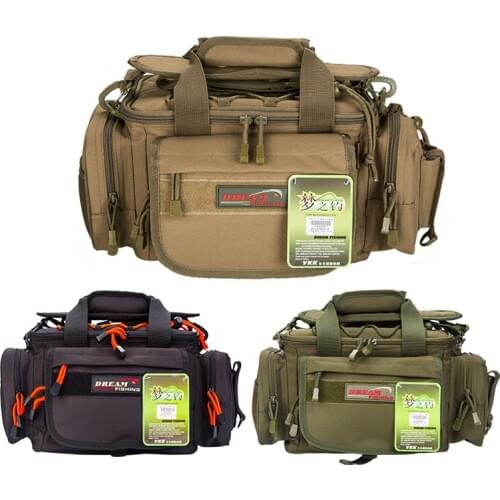 Dream Fishing Multi-function Fishing Bag 40*23*19cm Large Capacity 1200D Nylon Waterproof Shoulder Bag Fishing Tool Storage Bag