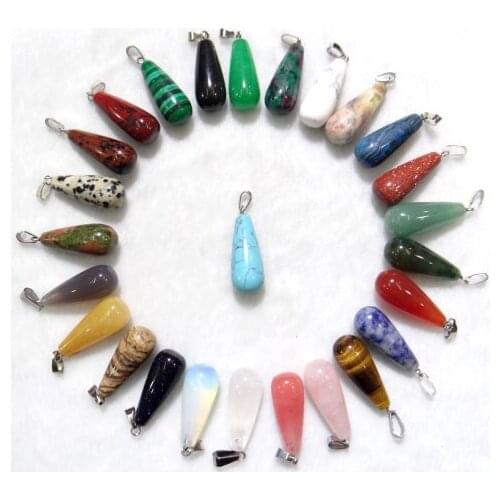 Natural stone Water drops opal Agates Malay jades Quartz Crystal tiger eye pendant for diy ewelry making necklace Accessories