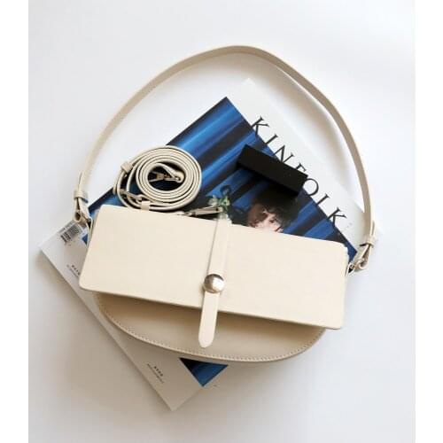 OUSSON 2021 New Design Leather Baguette Bag Exquisite Female Retro Underarm Bag One Shoulder Bag