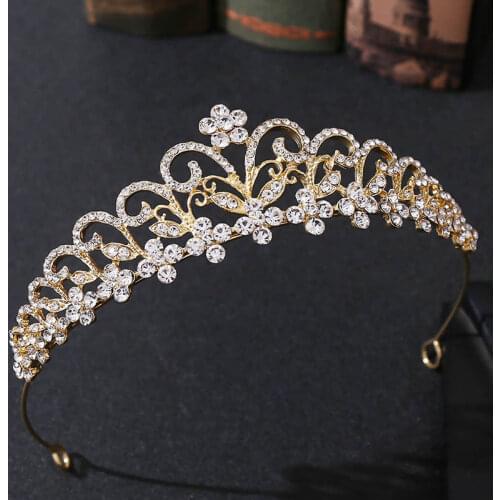 Handmade Rhinestone Headbands for Women Crystal Tiaras and Crowns for Bride Hairbands Bridal Wedding Hair Accessories FORSEVEN