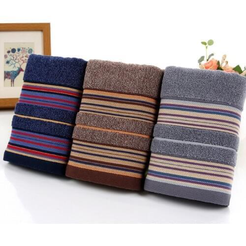 2018 new 1pc Thicker Stripe Pattern Soft 100% CottonTowel Bathroom Absorbent Hand Towel Face Towels Terry
