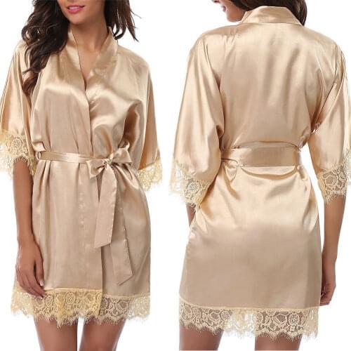 Sexy Women Lingerie Nightgown Sleepwear Female Silk Satin Nightwear Chemises Sleeping Clothes