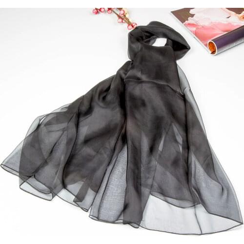 Pure Silk Scarf Women Scarf Female Silk Shawl Womens Natural Silk Chiffon Large Size Scarf Solid Color Long Wrap for Women