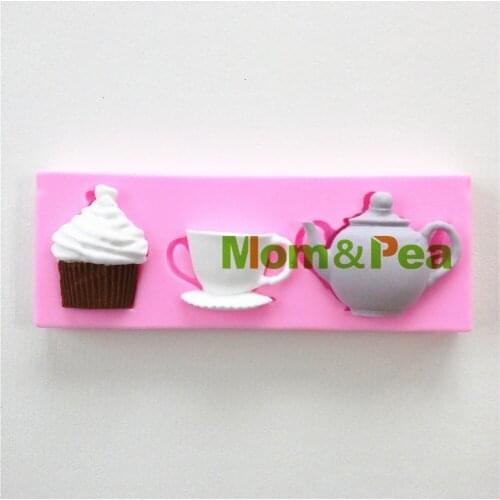 Mom&Pea 0836 Free Shipping Cupcake Shaped Silicone Mold Cake Decoration Fondant Cake 3D Mold Food Grade