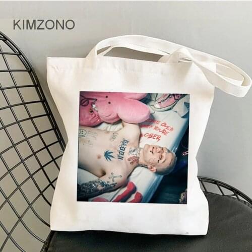 Lil Peep shopping bag shopper bolsas de tela reusable shopper tote bolso bag string net ecobag foldable sac toile