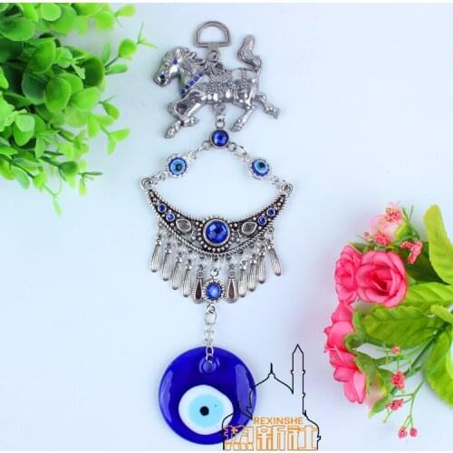 Turkey blue diamond eyes small horse town house safe evil Muslim metal pendant pendant Jushi wall