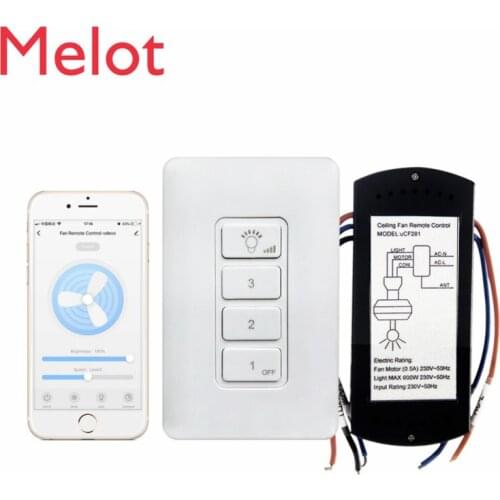 Tuya Available Smart Home WiFi Ceiling Fan Remote Control Kit for Light and Fan Speed Control