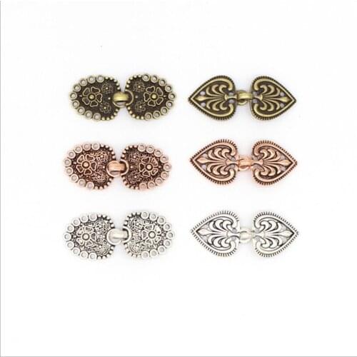 Retro clothing shawl alloy buckle female men and women stand collar waist buckle button clothing accessories