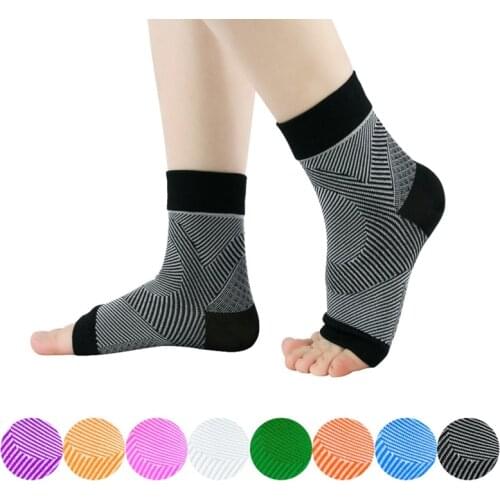 1 Pair Sport Ankle Brace Protector Breathable Anti-sweat Compression Feet Support Wrap Sleeve Protection For Plantar Fasciitis
