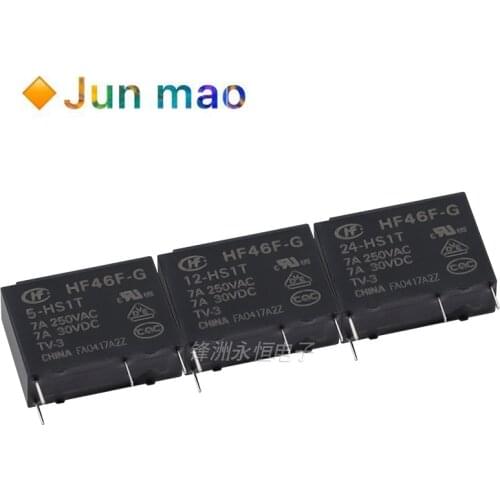 1PCS 4PIN HF46F-024-HS1 HF46F-012-HS1 HF46F-005-HS1 HF46F 24-HS1 5 12 - 5A250VAC Relay brand new