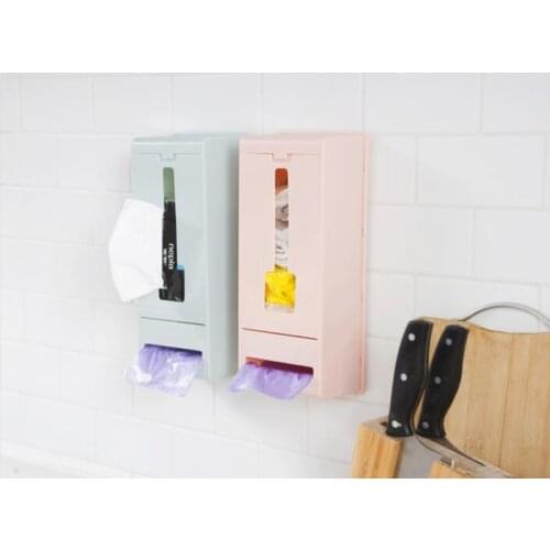 1PC Home Garbage Bags Storage Rack Kitchen Bedroom Bathroom Garbage Bag Organizer Box Storage Holder Cupboard Door Case OK 0827
