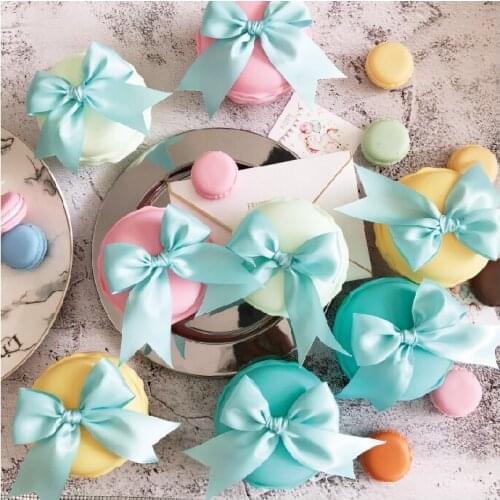 10pcs/lot Macarons Candy Boxes with ribbon decorations Wedding Favor Gifts Box Baby Shower Favros Party Decoration