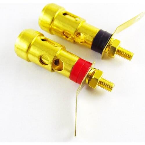 10pcs Spring Loaded Type Gold Plated Speaker AMP Terminal Binding Post Red + Black