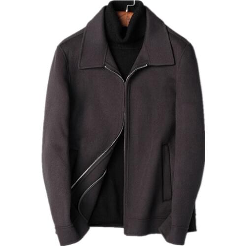 100% Wool Coat Autumn Winter Jacket Men Double-side Woolen Coats Streetwear Baseball Jackets Mens Coat Abrigo Hombre MY1831