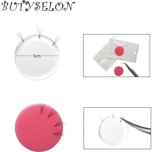 2 Shapes Silicone Transparent Round Dot Eyelashes Extension 3/6pcs Grafting Lashes Pad Pallet Stand Holder Beauty Makeup Tool