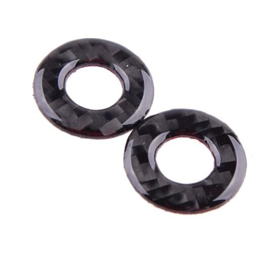 2pcs Car Interior Door Lock Decoration Cover Trim Fit for Dodge Challenger 2008-2010 2011 2012 2013 2014 Carbon Fiber