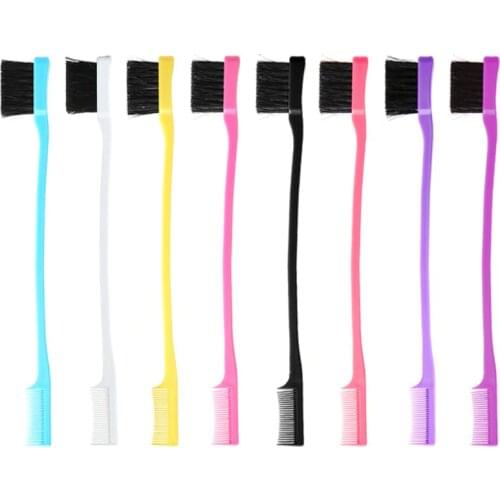 Wholesale 20pcs 50pcs Bulk 3 In 1 Edge Control Brush Set For Brosse Baby Hair Styling Hot Sale Hair Comb Random Color