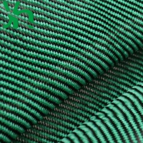 3k240g green black Kevlar mixed cloth green Kevlar + 3K black carbon fiber