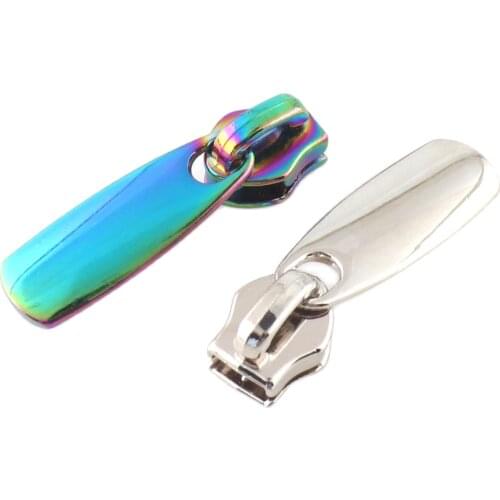 5# Rainbow Color Zippers Puller Zipper Silver Slider Purse Zipper Heads Nylon Zipper Pull handbag bag luggage garment diy sewing