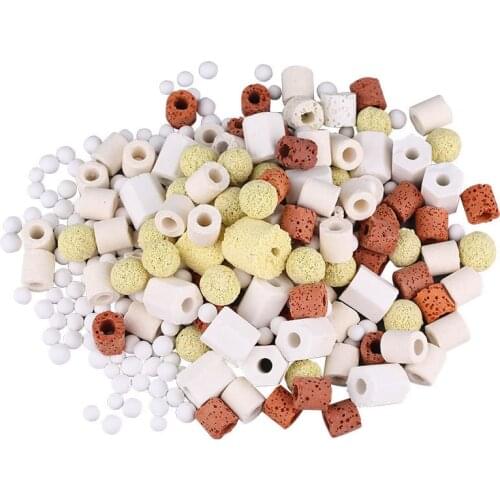 500-1000g Aquarium Fish Tank Filter Media Ceramic Rings Activated Carbon Clear Water with Free Net Bag Aquarium Accessories
