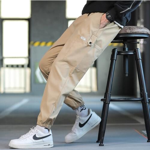 Mens loose stretch jogger jogging pants jogging Korean street clothes