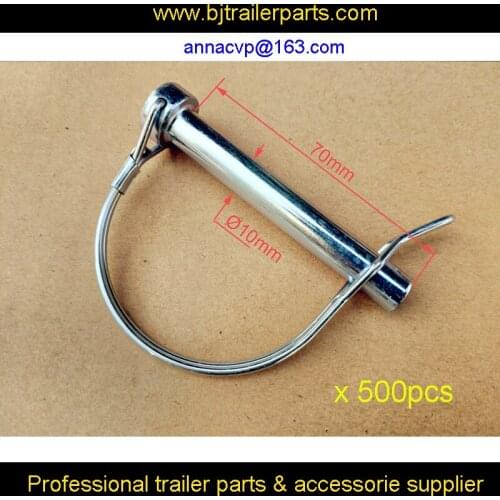 CVP 500PCS ROUND WIRE LOCK PINS 10MM BRIGHT ZINC PLATED, ROUND LOCKS STUDS, PINS PARTS, TRAILER PARTS