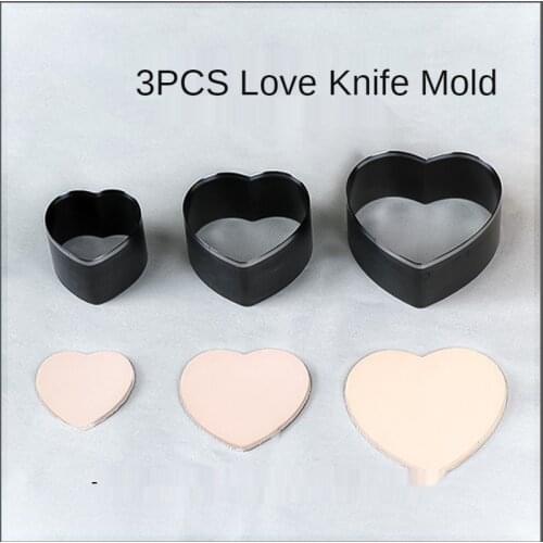 3PS/Set Love Heart Shape Leather Knife Mold DIY Cutting Die Belt Puncher Craft Tools Handmade Cutter Knives Hole Punch