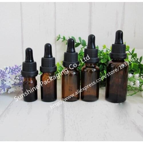Hot sale 30pcs 5ml Amber Glass Essential Oil Bottle With Dropper, 5ml Glass Dropper Container