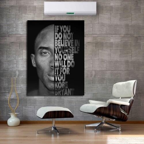 Idol Motivation Canvas Art Posters and Prints Wall Art Basketball Mamba Mentality Quote Painting for Room Portrait Decor Cuadros