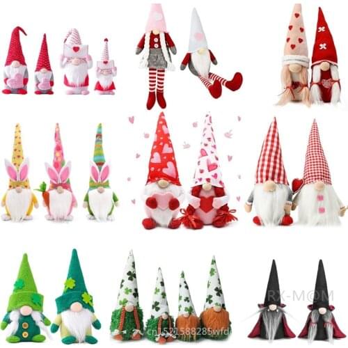2021 Valentines Day Faceless Doll Small Ornament Nordic Gnome Old Man Doll for Home Decoration Valentines Day Gnome Gifts Toys
