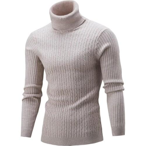 Men 's Knitwear Autumn Winter New Turtleneck Solid Color Bottoming Shirt Sweater Keep Warm All Match Sweaters High Collar Tops