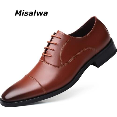 Misalwa Oversize 49 50 Triple Joint Oxford Men Dress Shoes Wing-tip Derby Business Men Formal Leather Shoes Office Dropshipping