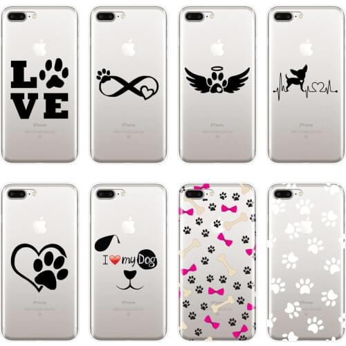 Soft Back Cover For iPhone 6 S 6S 7 8 X XR XS Max Heart Dog Puppy Love Cute Phone Case Silicone For Apple iPhone 8 7 6S 6 S Plus