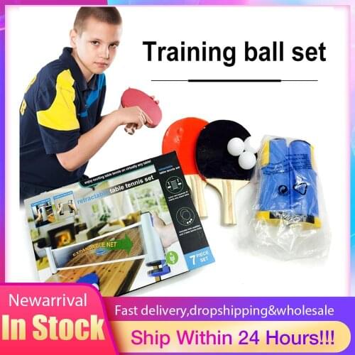 1 Pair Portable Table Tennis Set 1.9M Telescopic Net Rack Table Tennis Paddle Pingpong Training Accessories Set Dropshipping