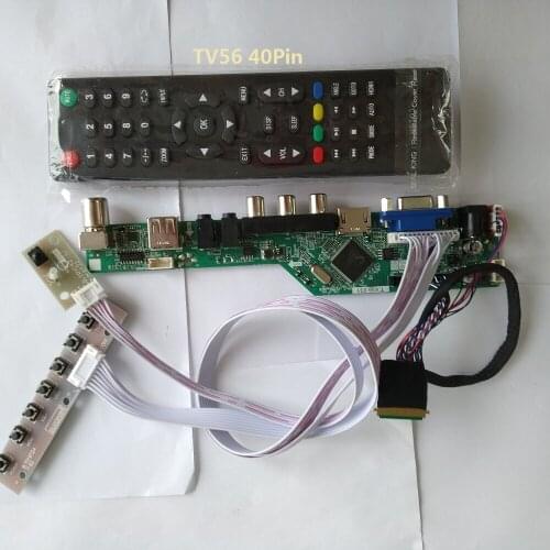 Kit for B156XW02/LP156WH2 LCD LED 15.6" Panel Screen Controller driver board TV AV VGA remote 1366X768 40pin LVDS USB HDMI