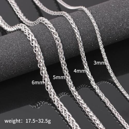 New Fashionable 3mm-6mm Stainless Steel Basket Chain Necklace Hipster Simple Titanium Steel Accessories Men 2019 Charm Jewelry