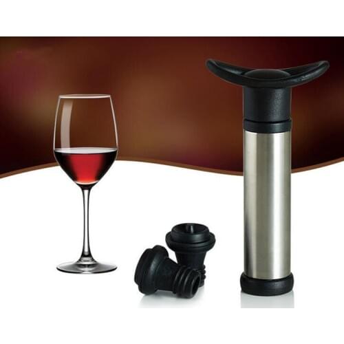 1set New Wine Pump with 2 Stoppers Sealing Preserver Bar Accessories Wine Stoppers Wine Keep Wine Fresh Saver Vacuum OK 0376