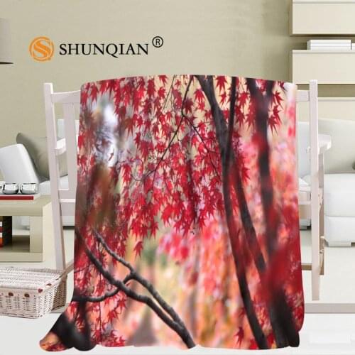 Custom big size Maple Leaf Blankets for beds Falafel warm winter sleeping sofa blanket 56x80inch 50X60inch 40X50inch