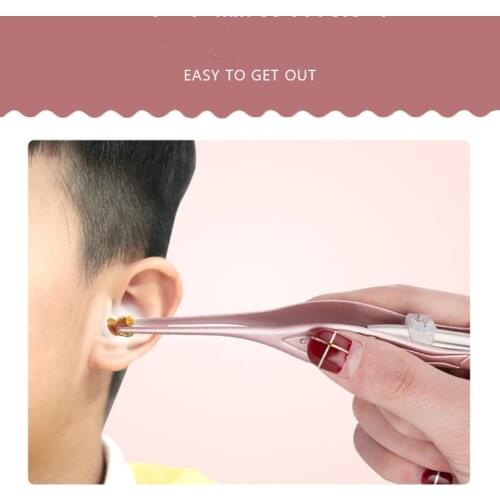 Ear Cleaner LED Flashlight Earpick Wax Removal Tweezer Luminous Kids Stainless Steel Tweezer Remover