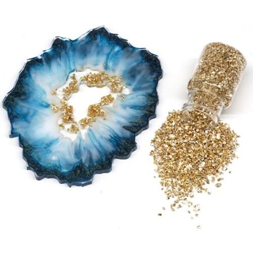 DIY Crafts Jewelry Making Epoxy Mold Shell Metal Broken Stones UV Resin Filling