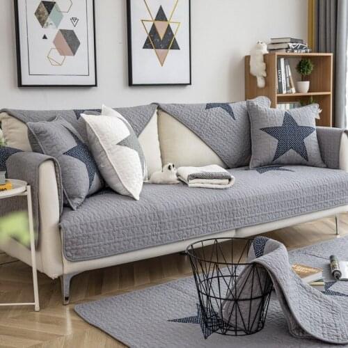 Simple Sofa Cover Anti-dirty Non-slip Removable for Living Room Bedroom Cotton Printed Sofa Couch Covers for 3-seater