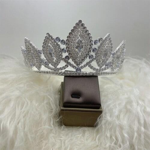 Luxury shiny bridal wedding crown fashion zircon crystal headband baroque crown banquet queen jewelry birthday gift big crown