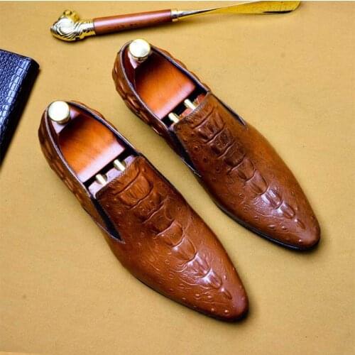 Sipriks Winter Autumn Real Leather Dress Shoes For Men Italian Style Slip On Loafers Grooms Wedding Shoe Plus Size 45 46 Formal
